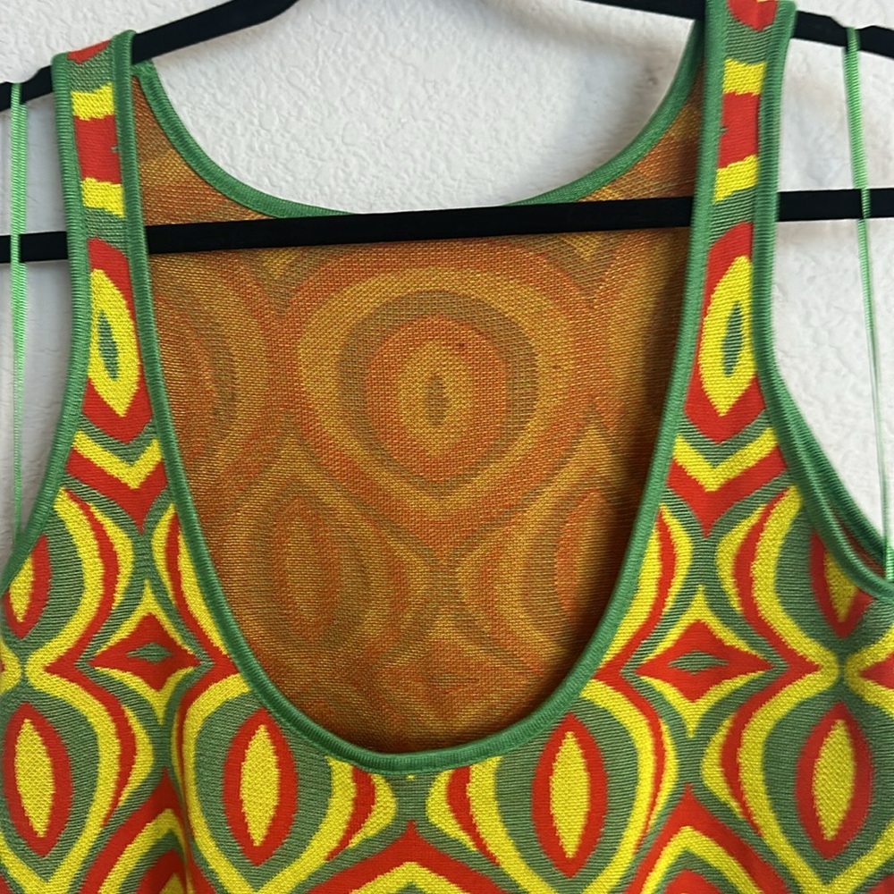 New! ZARA 70’s inspired scoop back psychedelic dress S - Picture 6 of 8